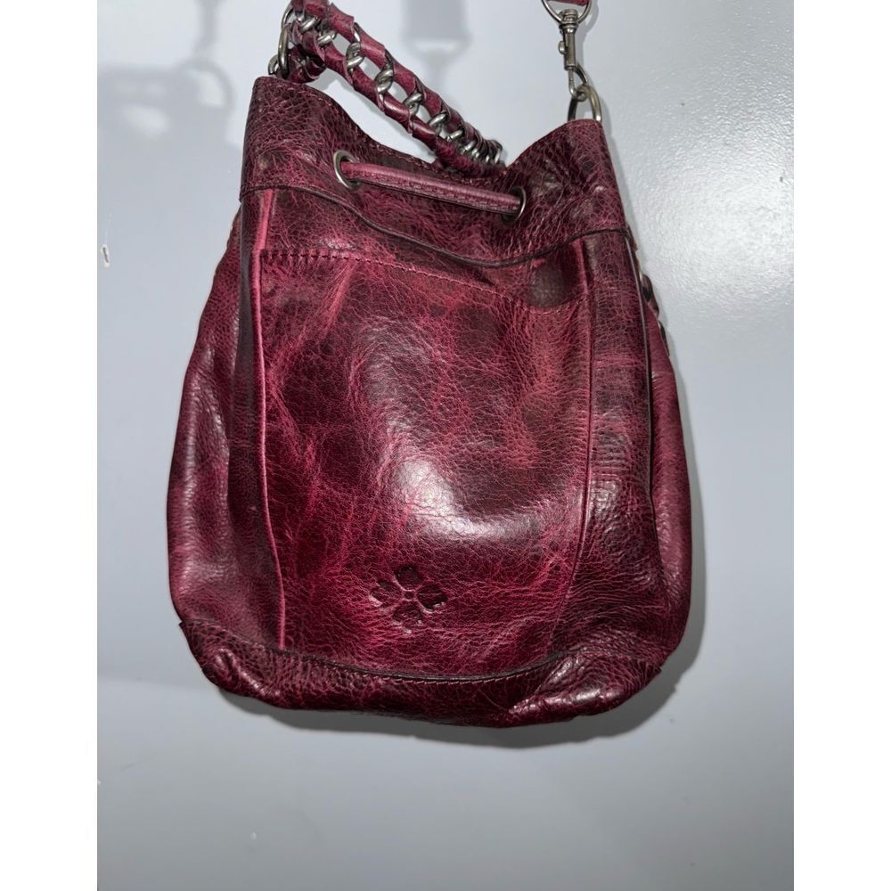 Patricia Nash Martina crossbody drawstring bag grommets and lacing burgundy‎ red - Picture 7 of 12